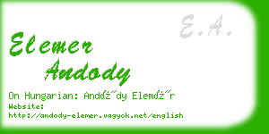 elemer andody business card